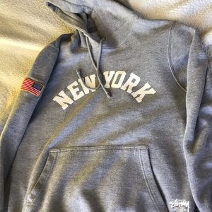 STUSSY new york grey hoodie men's s